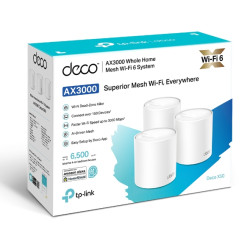 TP-Link Deco X50 3'lü WiFi Router, Mesh, AX3000, Çift Bant, OFDMA, MU-MIMO, 3x RJ45 1000Mb/s - Görsel 3