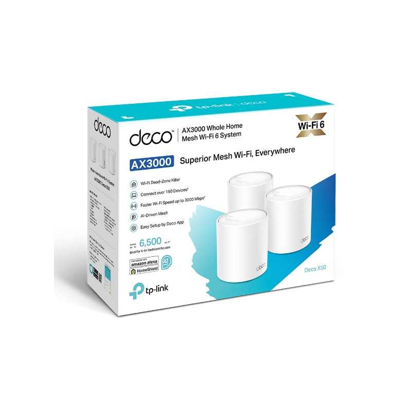 TP-Link Deco X50 3-Pack | WLAN-Router | Mesh, AX3000, Dualband, OFDMA, MU-MIMO, 3x RJ45 1000Mb/s - Bild 3