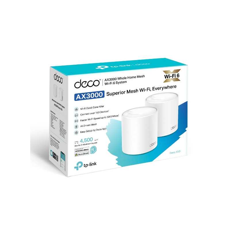 TP-Link Deco X50 2-Pack | WLAN-Router | Mesh, AX3000, Dualband, OFDMA, MU-MIMO, 3x RJ45 1000Mb/s - Bild 3