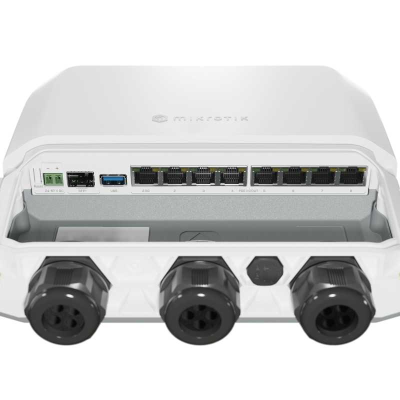 MikroTik Router RB5009UPr+S+OUT, 7x RJ45 1000Mb/s PoE, 1x RJ45 2.5Gb/s PoE, 1x SFP+, 1x USB 3.0, IP66 - Görsel 4