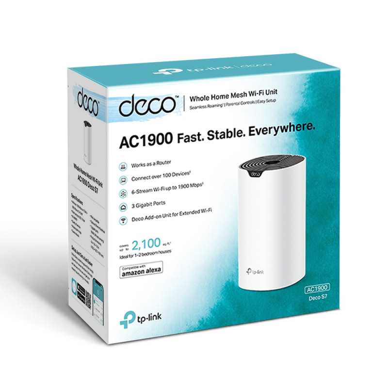 Маршрутизатор Wi-Fi TP-Link Deco S7 1-pack, AC1900, 3x RJ45 1000Mb/s - Изображение 3