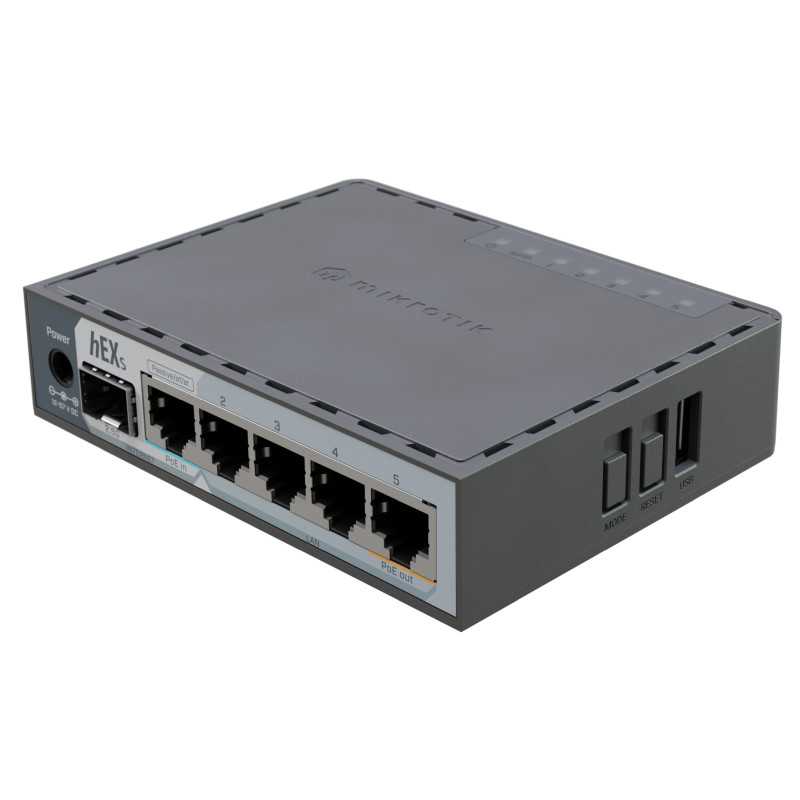 Mikrotik hEX S (2025) | Router | E60iUGS, 5x GbE RJ45, 1x SFP, PoE out, USB - Изображение 2
