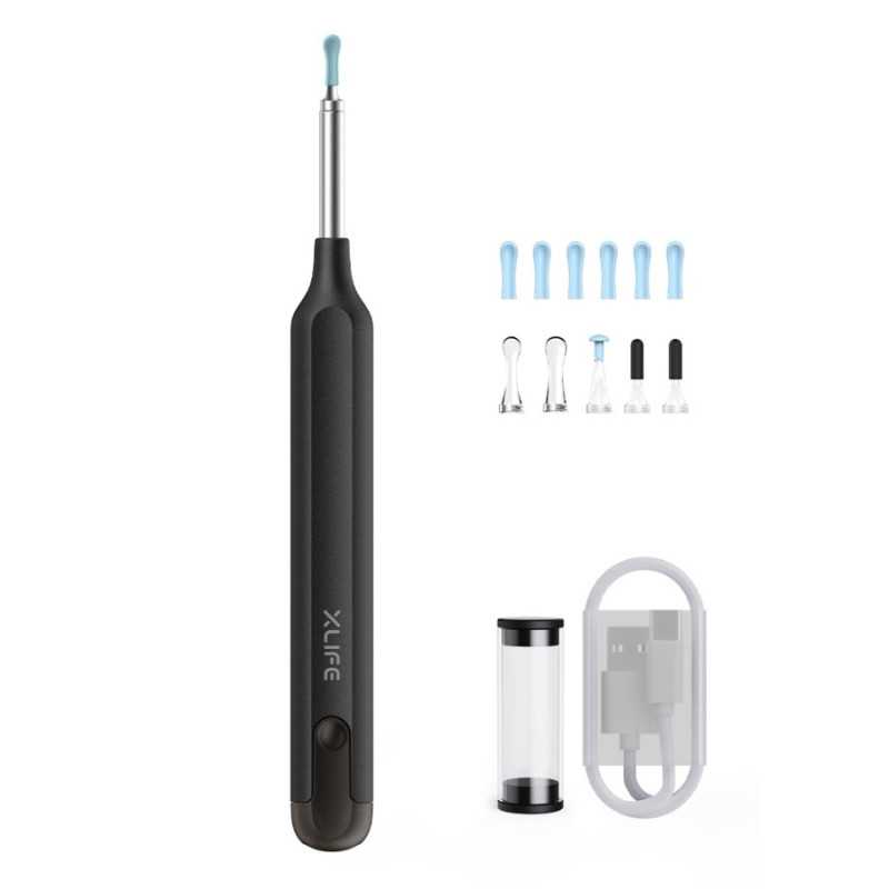 XLife X1+ Black Ear Cleaning Otoscope with Camera, 1080p - Image 2
