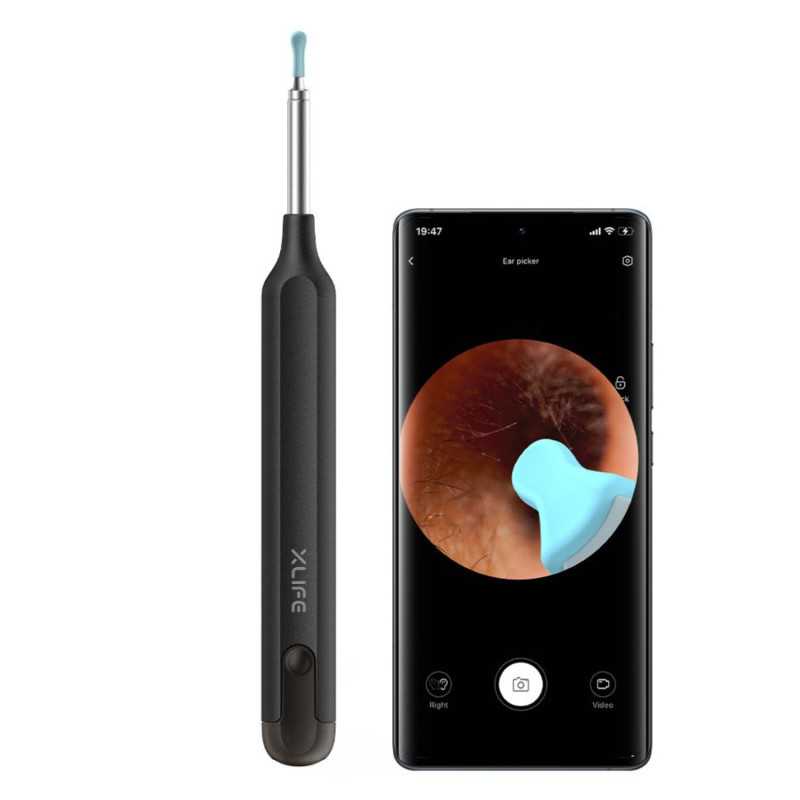 XLife X1+ Black Ear Cleaning Otoscope with Camera, 1080p - Image 3