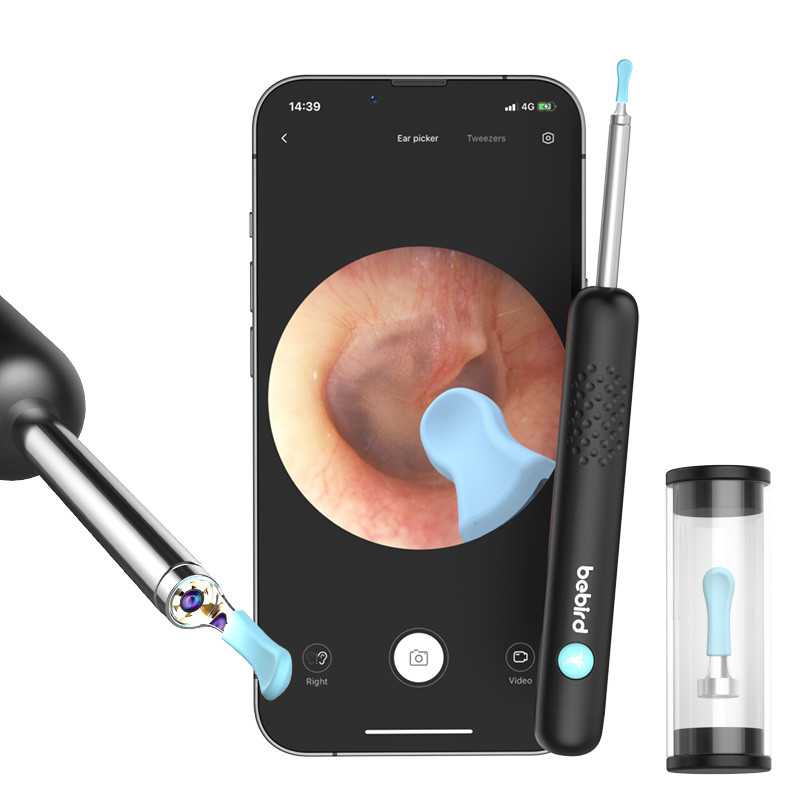 Bebird R1+ Preto | Ferramenta de remoçao de cera de ouvido com câmara | 1080p, 180mAh - Imagem 3