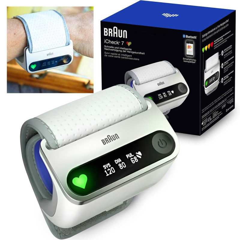 Braun iCheck 7 Handgelenk-Blutdruckmessgerät, BPW4500WE