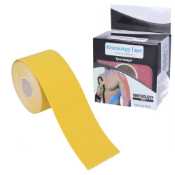 Cinta Kinesio Extralink, Tiras para Kinesiotaping, Cinta Deportiva Pro 5m x 5cm Amarillo - Imagen 2
