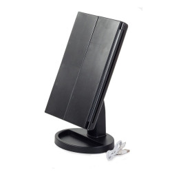 Extralink | Espelho de maquilhagem | com ampliaçao, preto, dobrável, com iluminaçao, com suporte - Imagem 5