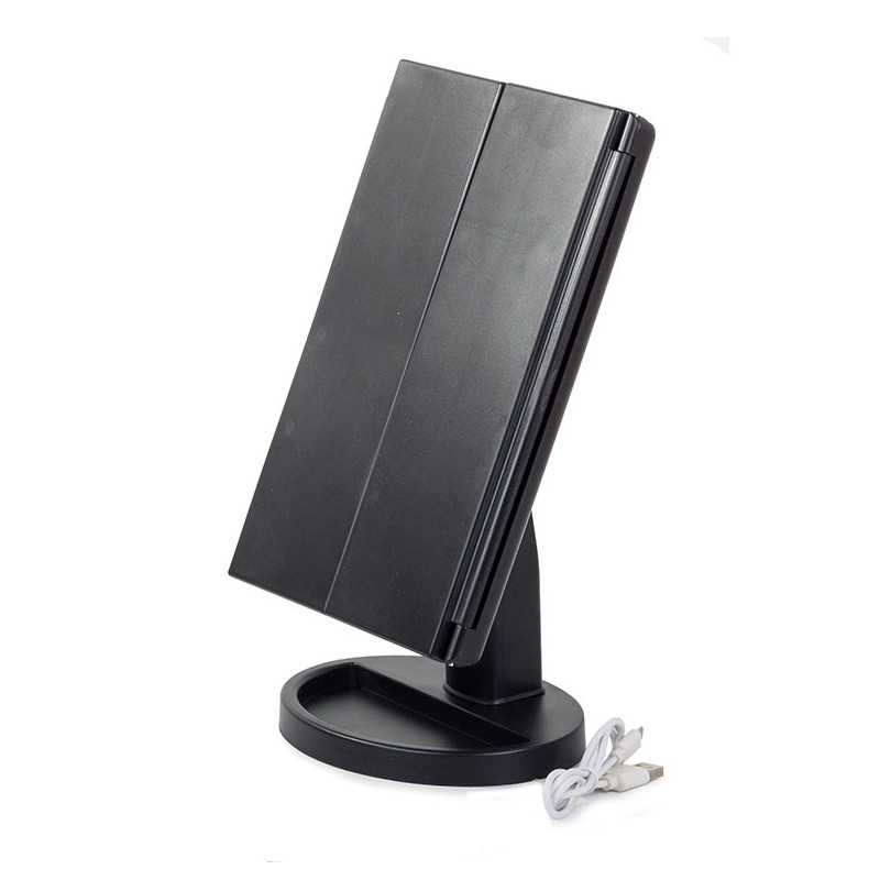 Extralink | Espelho de maquilhagem | com ampliaçao, preto, dobrável, com iluminaçao, com suporte - Imagem 5