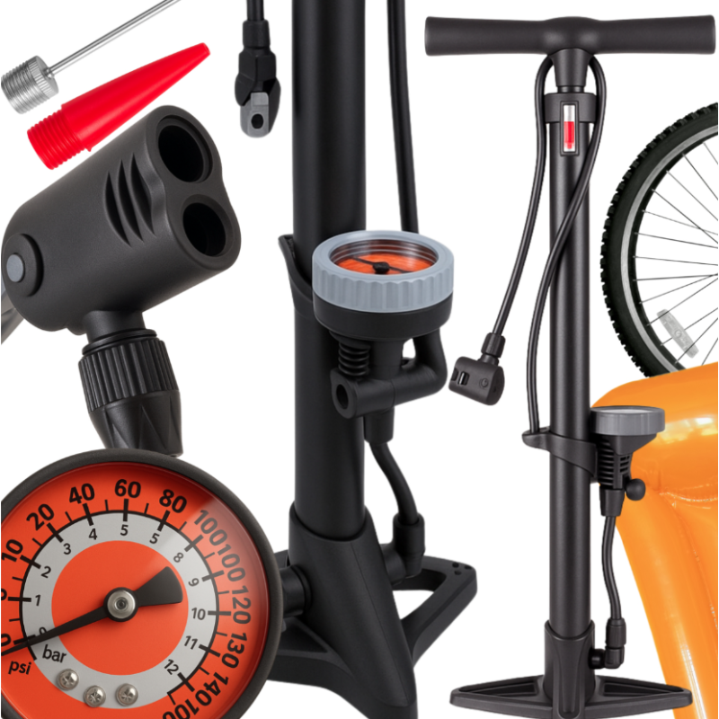 Extralink | Bomba para bicicleta y coche | con manómetro - Imagen 2