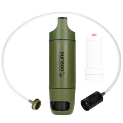 Purisoo+ Verde | Bottiglia con Sistema Filtrante | con Pompa, 400ml, filtro UF + ACF - Immagine 2