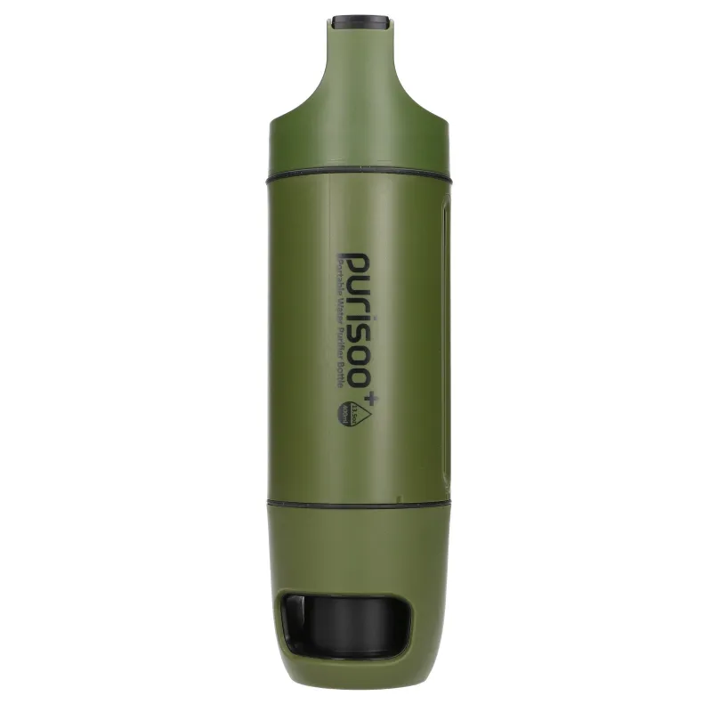 Purisoo+ Zielona | Butelka z Systemem Filtrującym | z Pompką, 400ml, filtr UF + ACF - Zdjęcie 3