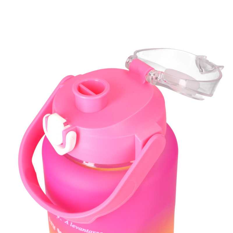 EXTRALINK BIDON MOTYWACYJNY 3W1 ZESTAW RÓŻOWY-POMARAŃCZOWY 2000ML+900ML+300ML - Imagem 4