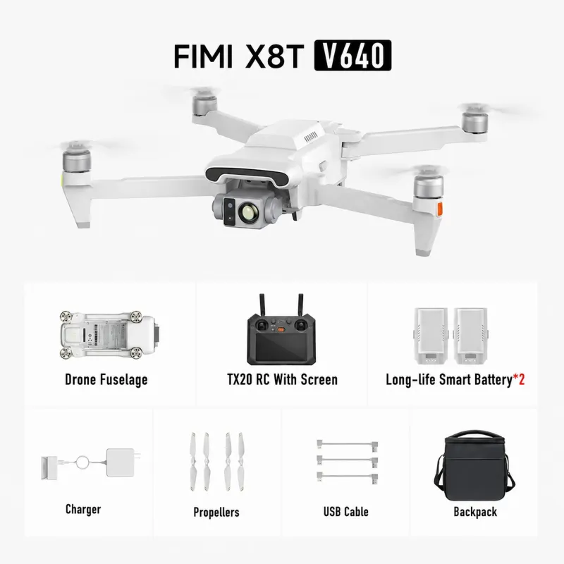 FIMI X8T V640 Combo + Controller TX20 | Drohne | Wärmebildkamera, 2x Akku, 4K, GPS, Reichweite bis zu 20km - Bild 7