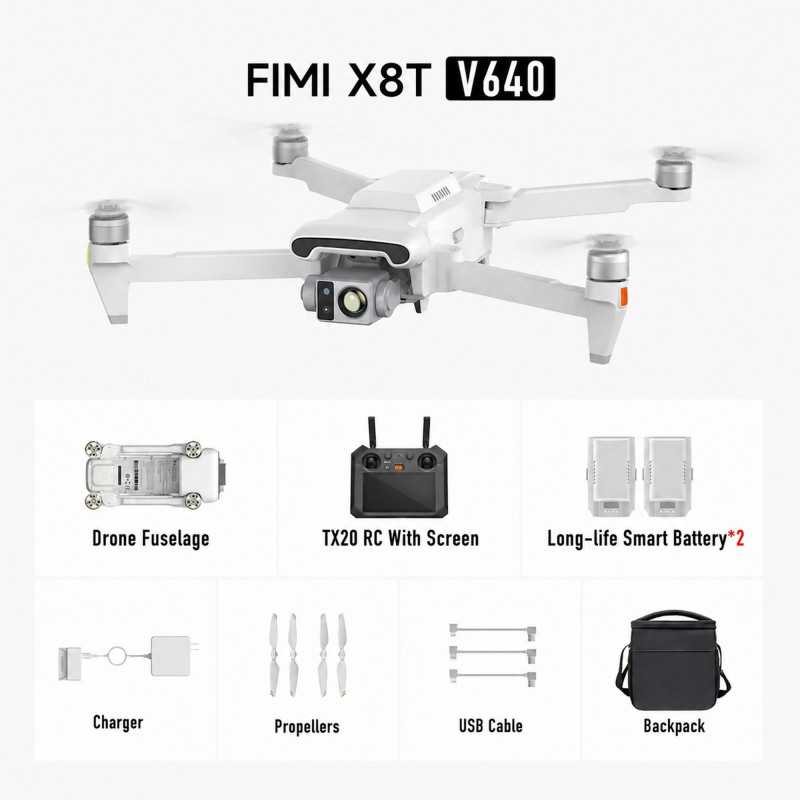 FIMI X8T V640 Combo + Controller TX20 | Drone | thermal camera, 2x battery, 4K, GPS, range up to 20km - Image 7