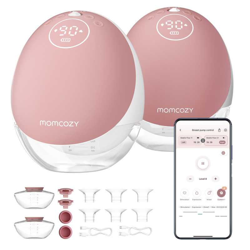 Extractor de Leche Eléctrico Doble Momcozy M9 Rojo, 150ml - Imagen 2
