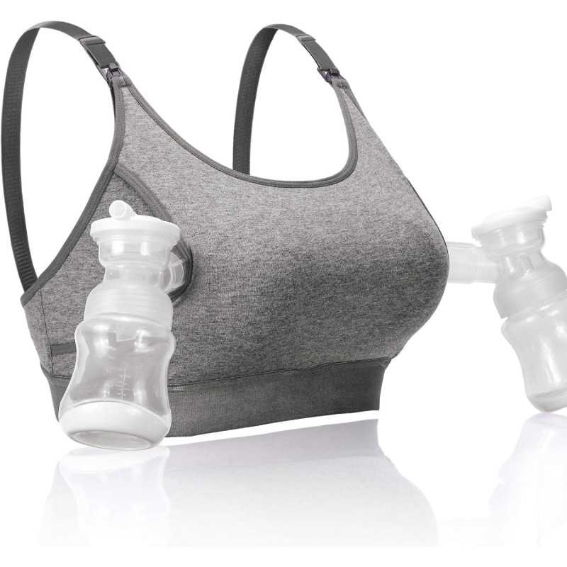 MOMCOZY YN08 HANDS-FREE PUMPING BRA GREY XL