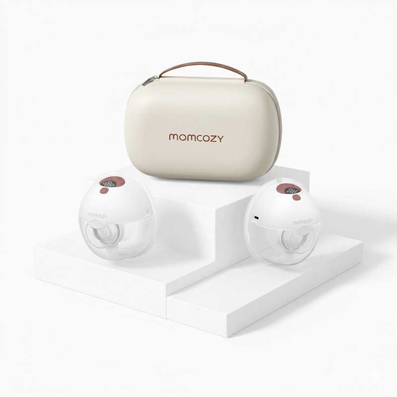 MOMCOZY M5 SMART WEARABLE BREAST PUMP – UPGRADED WITH APP CONTROL RED DOUBLE PACK
