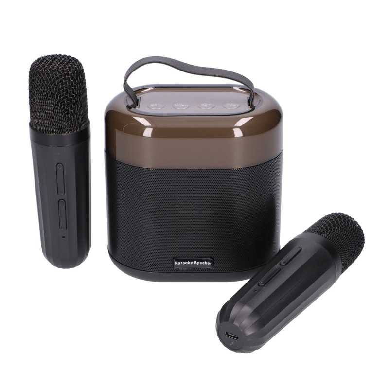 Karaoke set Extralink Kids LED reproduktor 2x mikrofon černý, Bluetooth reproduktor, 2 mikrofony, AUX, slot pro paměťové karty, - Obrázek 2