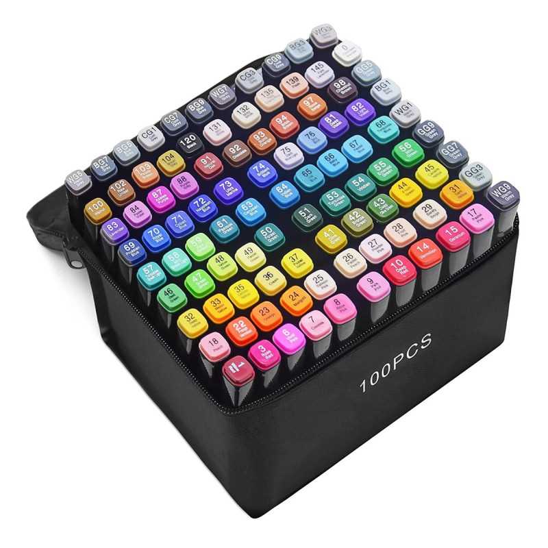 Extralink | Set di pennarelli per alcol | 100 colori, doppie punte - Immagine 2