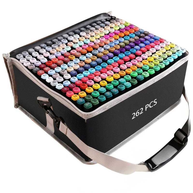 Extralink | Set di pennarelli per alcol | 262 colori, doppie punte