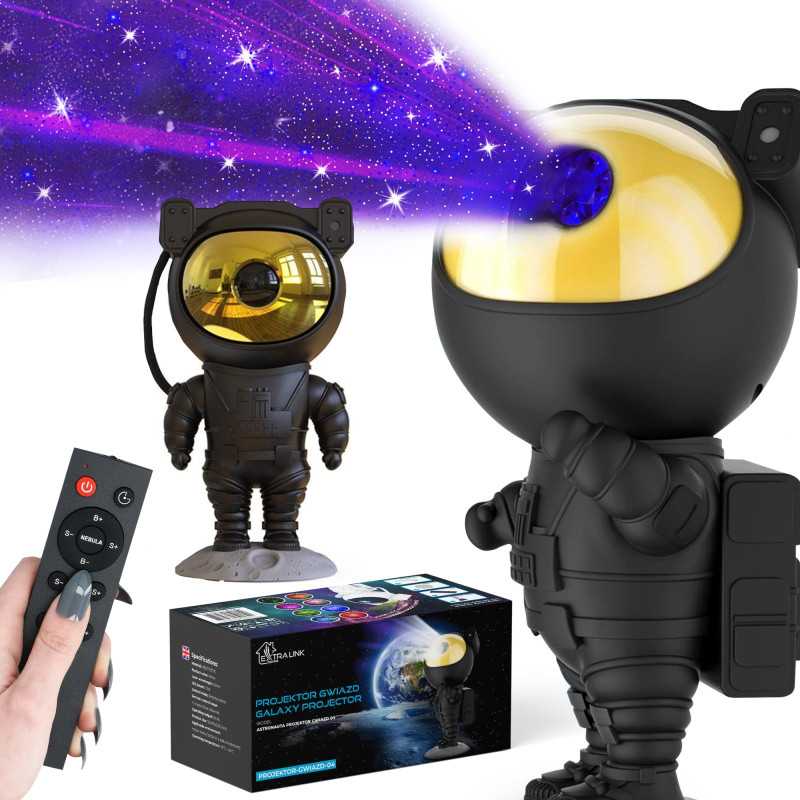 Noční Lampa, Projektor Hvězd Extralink Home ČERNÝ, pro Děti, Astronaut