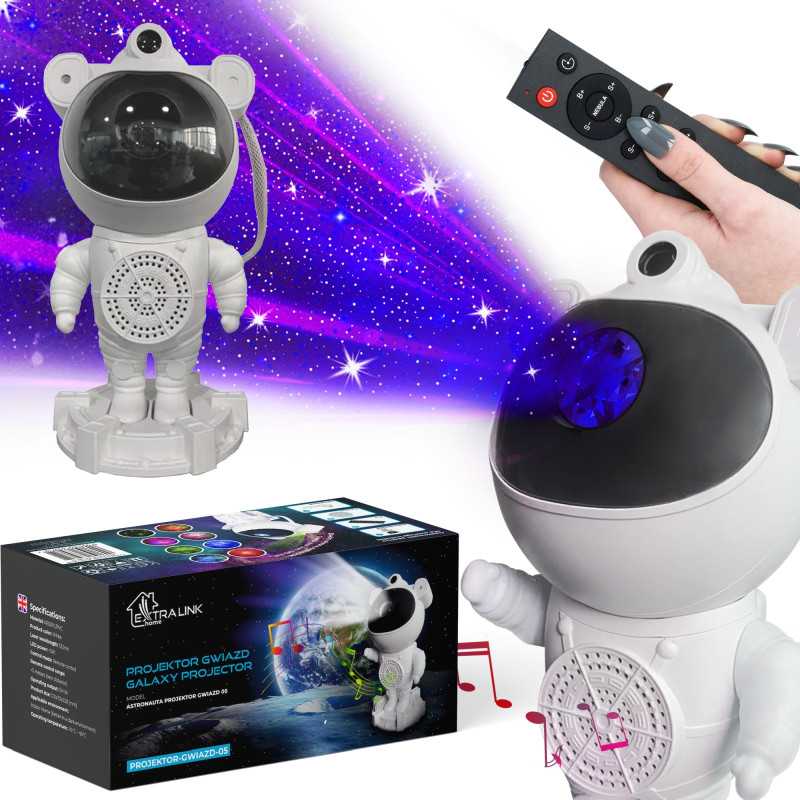 Luz Nocturna, Proyector, Altavoz Bluetooth Extralink Home Proyector de Estrellas con Altavoz, para Ninos, Astronauta