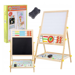 Extralink Toys | Double-sided Board for Kids | Chalk, Magnetic, Dry Erase, Abacus, Clock - Image 3