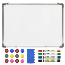 Pizarra magn&eacute;tica borrable en seco blanca 120 x 90 cm +...