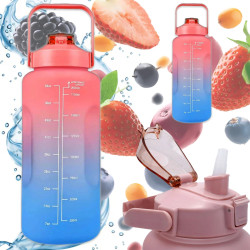 Extralink Motivasyon Şişesi, Su Şişesi, 2000ml, Kırmızı-Mavi, BUT-994 - Görsel 2