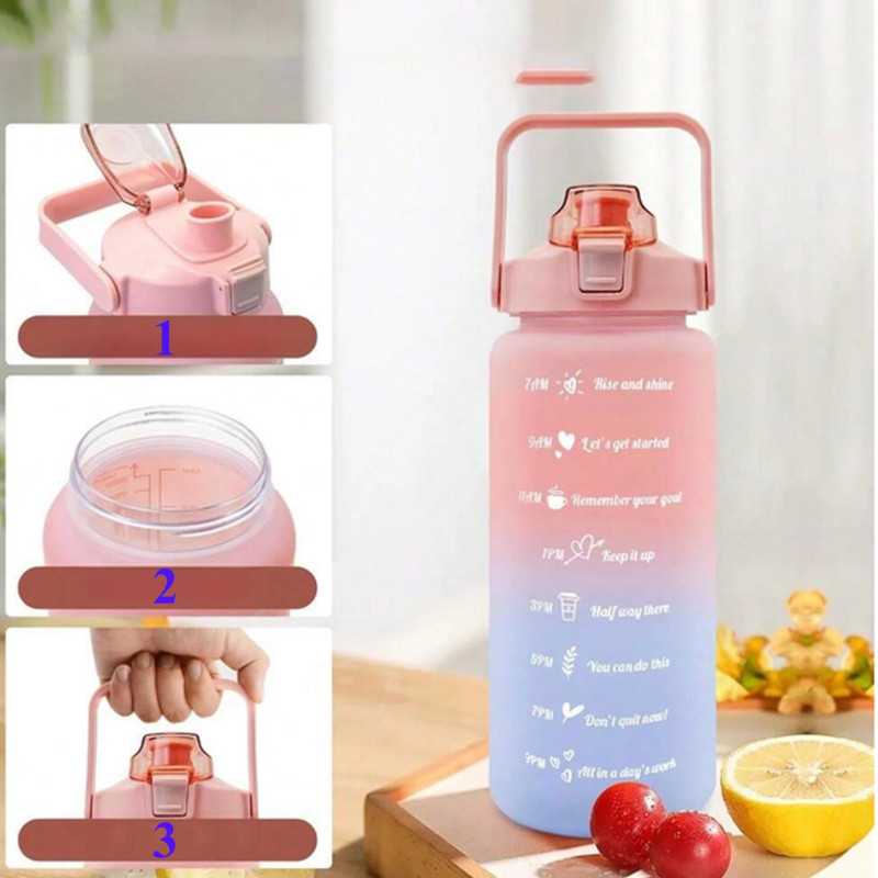 Extralink | Motivational Bottle | Water Bottle, 2000ml, Red-Blue, BUT-994 - Image 3