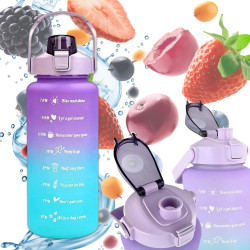 Extralink | Botella motivacional | botella de agua, 2000 ml, violeta y azul, BUT-992 - Imagen 2