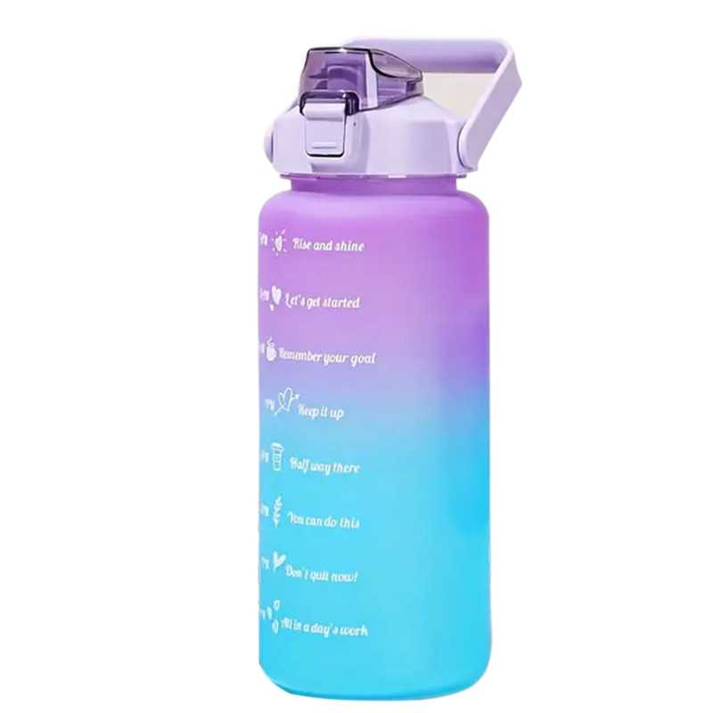 Extralink | Botella motivacional | botella de agua, 2000 ml, violeta y azul, BUT-992 - Imagen 3