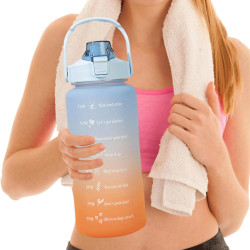 Extralink | Motivational Bottle | Water Bottle, 2000ml, Blue-Orange, BUT-993 - Image 4