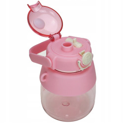 Extralink | Botella de agua para la escuela, guardería | botella de agua, con pajita, cordón, 1L, rosa - Imagen 4