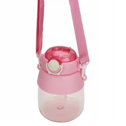 Extralink | Borraccia per la scuola, l'asilo | borraccia, con cannuccia, cordino, 1L, rosa - Immagine 6
