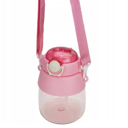 Extralink | Garrafa de água para escola, jardim de infância | garrafa de água, com canudo, cordao, 1L, rosa - Imagem 6