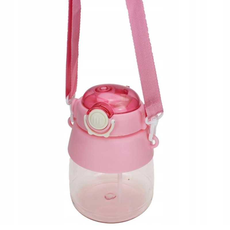 Extralink | Garrafa de água para escola, jardim de infância | garrafa de água, com canudo, cordao, 1L, rosa - Imagem 6