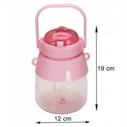 Extralink | Borraccia per la scuola, l'asilo | borraccia, con cannuccia, cordino, 1L, rosa - Immagine 7