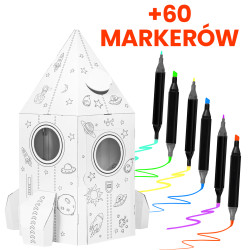 Conjunto de 60 Marcadores + Brinquedo Foguete Extralink