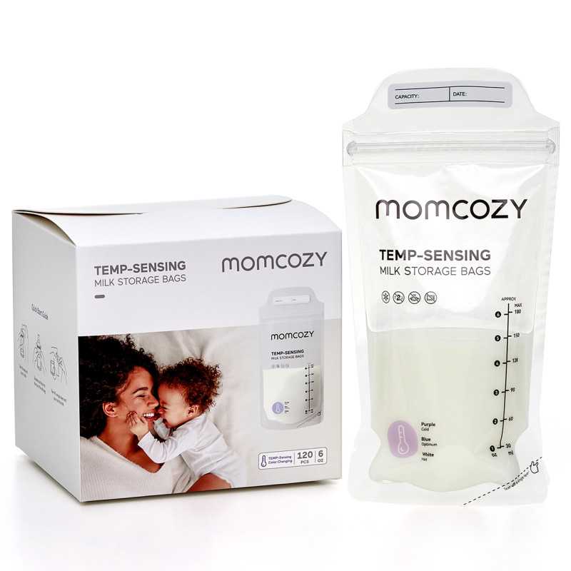 Momcozy MS005 Milchlagerungsbeutel 120 Stück, Temperaturempfindlich, 170ml