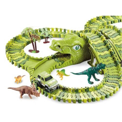Extralink Toys | Duży tor wyścigowy, dino park | samochodowy, dinozaur, park dinozaurów, XXL, 240 el - Zdjęcie 3
