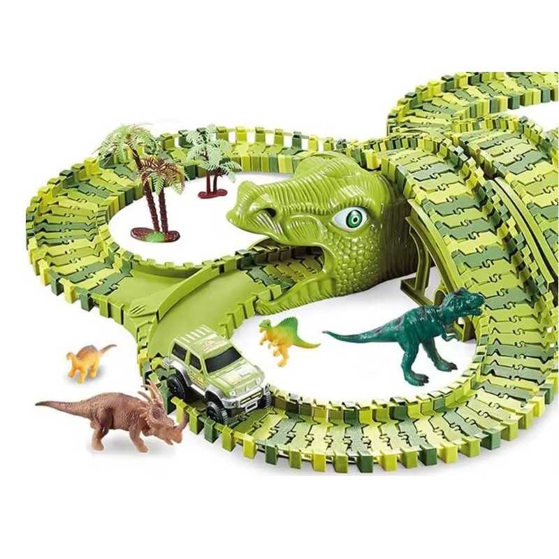 Velká závodní dráha, Dino park Extralink Toys, auto, dinosaur, dinosaurí park, XXL, 240 dílů - Obrázek 3