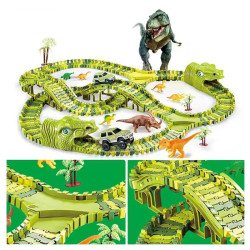 Grande Pista de Corrida, Parque dos Dinossauros Extralink Toys, Carro, Dinossauro, Parque dos Dinossauros, XXL, 240 Peças - Imagem 4