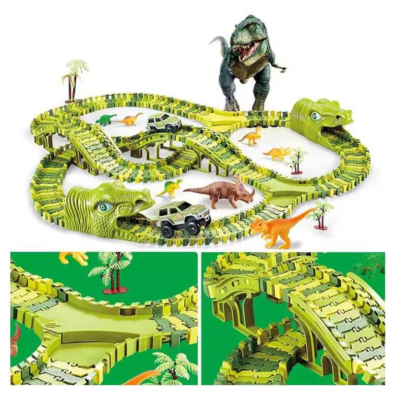 EXTRALINK TOYS DUŻY TOR WYŚCIGOWY SAMOCHODOWY DINOZAUR DINO PARK PARK DINOZAURÓW XXL 271 EL - Immagine 4