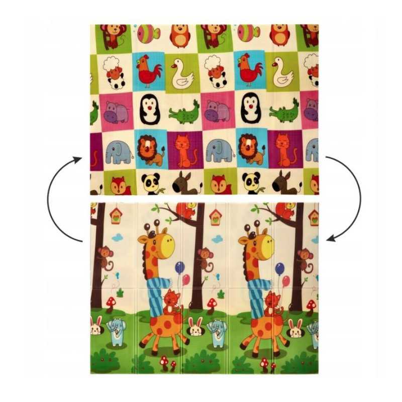 Manta Educativa Reversible Extralink, 150x200x1 cm Plegable Animales + Bolsa de Transporte - Imagen 3