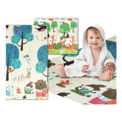 Extralink Reversible Educational Play Mat, 180x200x1 cm Foldable Animals-Trees + Bag - Image 3
