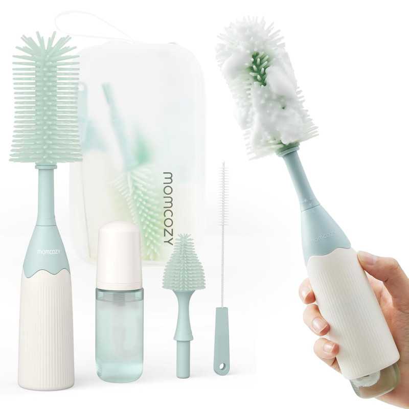 MOMCOZY LS002 PUSH-PRESS DESIGN BOTTLE BRUSH KIT GREEN