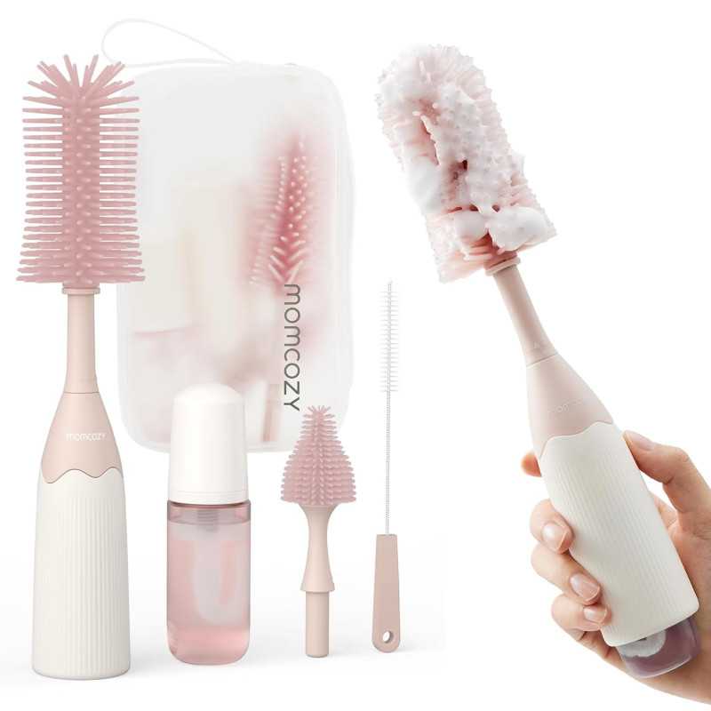 MOMCOZY LS002 PUSH-PRESS DESIGN BOTTLE BRUSH KIT PINK