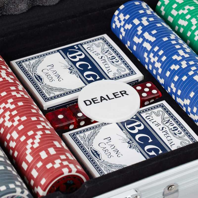 Extralink | Set de póker Premium | 300 fichas, 2 barajas, dados, maletín - Imagen 2